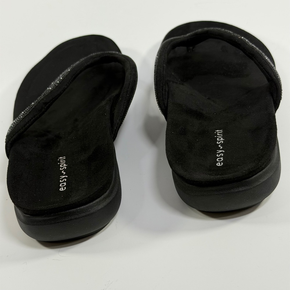 Easy Spirit Size-11M Wendis-H Black Rhinestone Thong Sandals Flip Flops - Picture 8 of 8